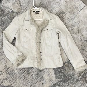 Mango Jeans Jacket, Size M, White